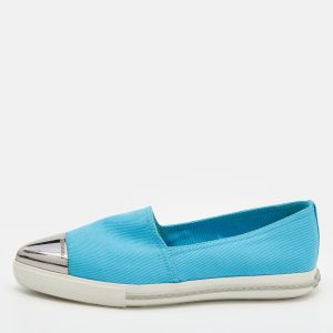 Miu Miu Blue Canvas Metal Cap Toe Slip On Sneakers Size 37.5, Athletic Shoes & Sneakers - Luxury Closet catalog