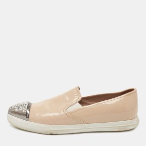 Miu Miu Beige Patent Leather Crystal Embellished Sneakers Size 38, Athletic Shoes & Sneakers - Luxury Closet catalog
