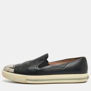 Miu Miu Black Leather Slip On Sneakers Size 41, Athletic Shoes & Sneakers - Luxury Closet catalog