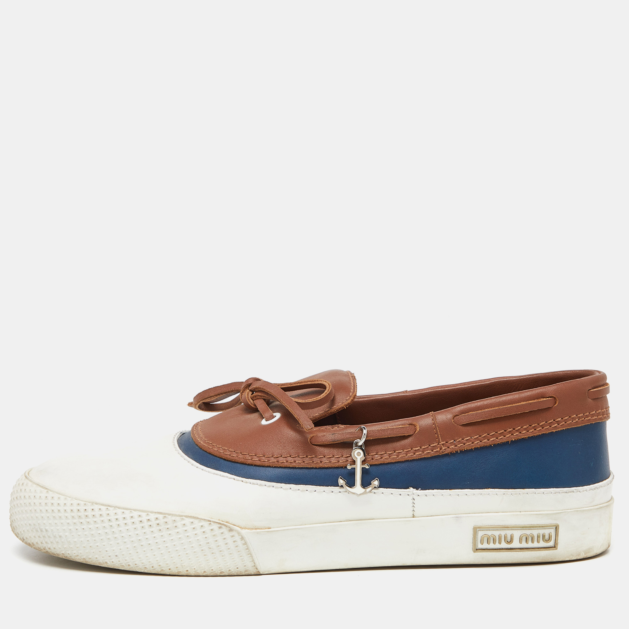 Miu Miu Tri Color Leather Slip On Sneakers Size 39.5, Athletic Shoes & Sneakers - Luxury Closet catalog