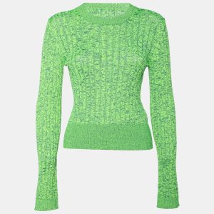 MM6 Maison Margiela Green Space Dyed Ribbed Knit Sweater S, Sweaters & Cardigans - Luxury Closet catalog