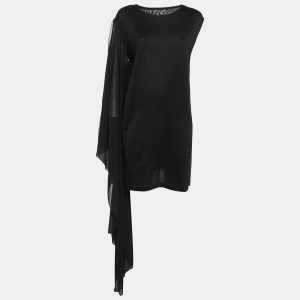 MM6 Maison Margiela Black Cotton Knit Elongated Sleeve Mini Dress M, Dresses - Luxury Closet catalog