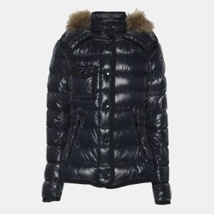 Moncler Navy Blue Quilted Armoise Fur Lined Hooded Down Jacket S, Coats & Jackets - Luxury Closet catalog