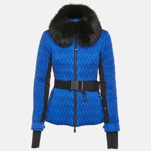 Moncler Blue Faux-Fur Collar Nylon Belted Plantrey Ski Jacket s, Coats & Jackets - Luxury Closet catalog