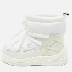 Moncler White Nylon and Leather Insolux Snow Boots Size 38, Boots - Luxury Closet catalog