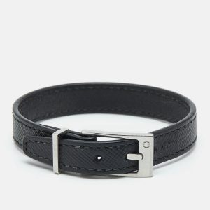 Montblanc Black Leather Silver Tone Bracelet, Jewelry - Luxury Closet catalog