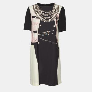 Moschino Cheap and Chic Black Printed Crepe Mini Shift Dress M, Dresses - Luxury Closet catalog