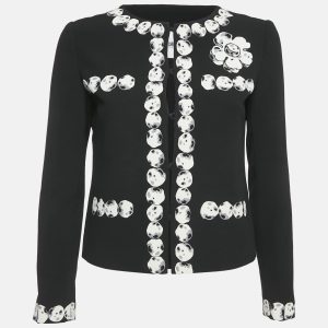 Moschino Cheap and Chic Black Stone Print Crepe Boxy Blazer S, Coats & Jackets - Luxury Closet catalog