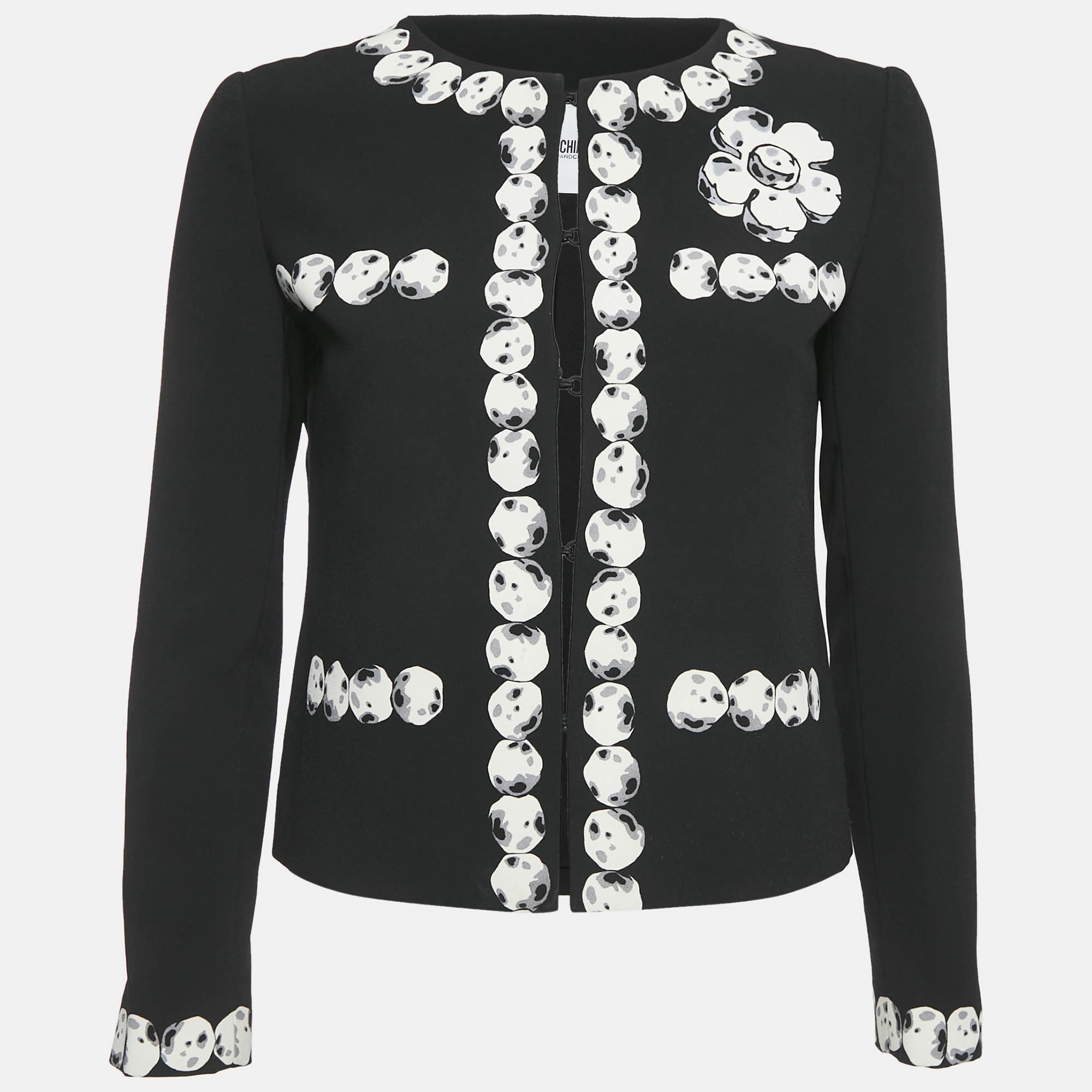 Moschino Cheap and Chic Black Stone Print Crepe Boxy Blazer S, Coats & Jackets - Luxury Closet catalog