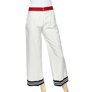 Moschino Cheap and Chic White Cotton Contrast Trim Palazzo Pants M, Clothing - Luxury Closet catalog