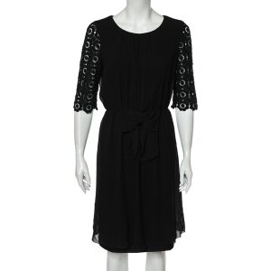 Moschino Cheap and Chic Black Silk & Lace Sleeve Midi Dress M, Dresses - Luxury Closet catalog
