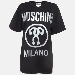 Moschino Couture Black Double Question Mark Print Cotton T-shirt M, Shirts & Tops - Luxury Closet catalog