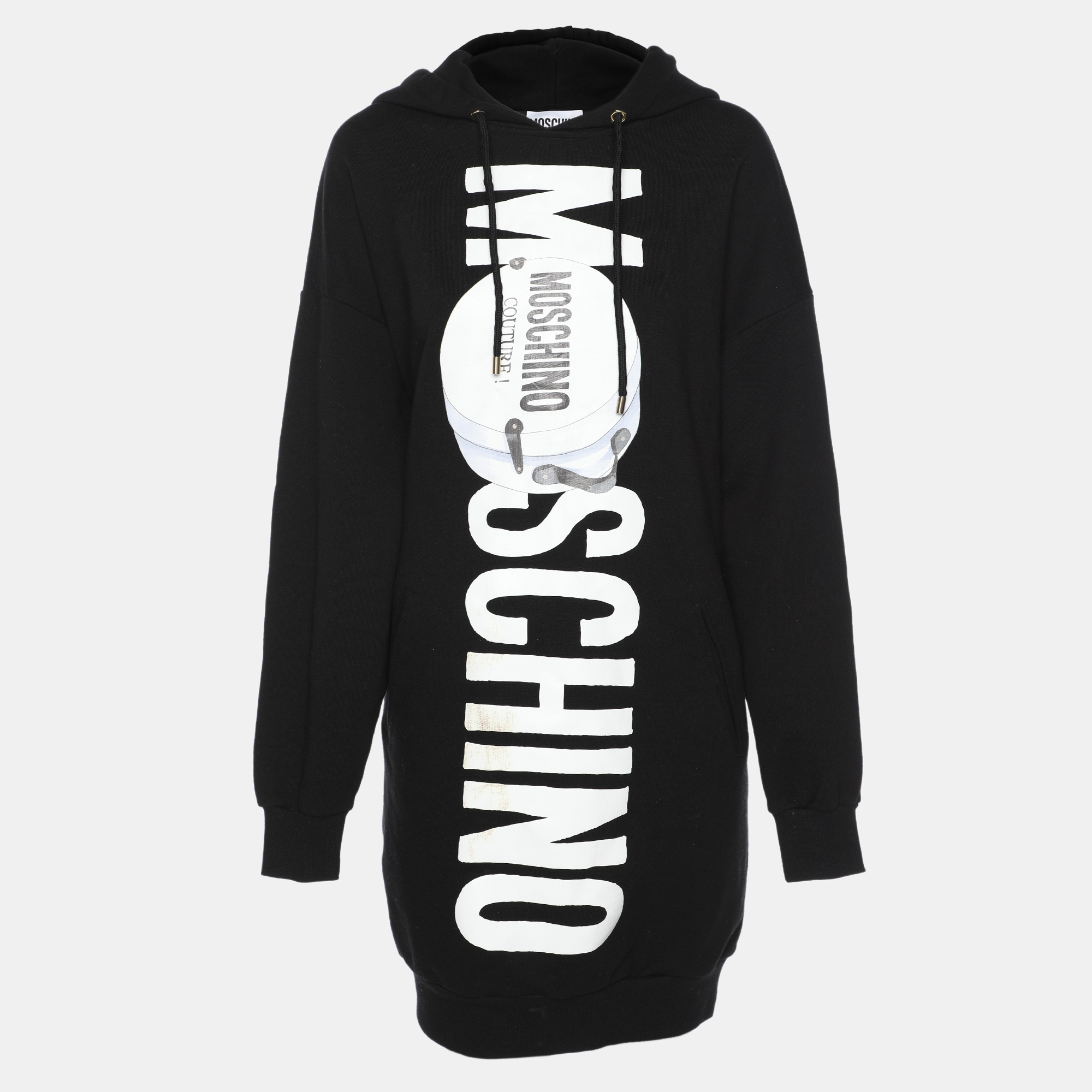 Moschino Couture Black Cotton Logo Printed Sweatshirt S, Sweaters & Cardigans - Luxury Closet catalog