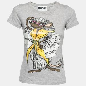 Moschino Couture Grey Shopaholic Mouse Print Cotton T-Shirt XXS, Shirts & Tops - Luxury Closet catalog