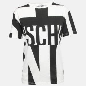 Moschino couture Monochrome Logo Printed Cotton Knit T-Shirt L, Shirts & Tops - Luxury Closet catalog
