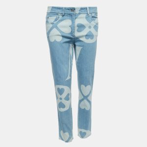Moschino Couture Blue Logo Patterned Denim Jeans M Waist 32", Jeans - Luxury Closet catalog