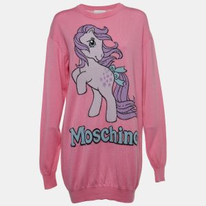 Moschino Couture Pink My Little Pony Cotton Knit Sweater Dress S, Sweaters & Cardigans - Luxury Closet catalog