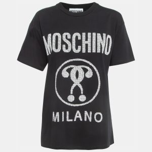 Moschino Couture  Black Logo Print Cotton Half Sleeve T-Shirt XS, Shirts & Tops - Luxury Closet catalog