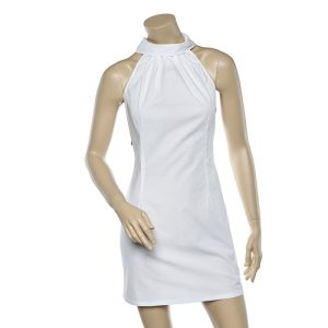 Moschino Jeans White Cotton Halter Neck Collared Mini Dress M, Dresses - Luxury Closet catalog