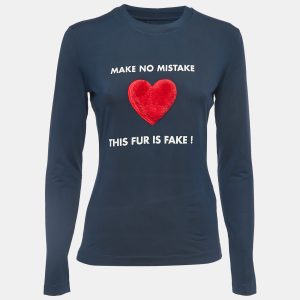 Moschino Jeans Navy Blue Print Stretch Knit Long Sleeve T-Shirt L, Shirts & Tops - Luxury Closet catalog