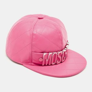 Moschino Pink Quilted Leather Lettering Cap S, Apparel & Accessories - Luxury Closet catalog