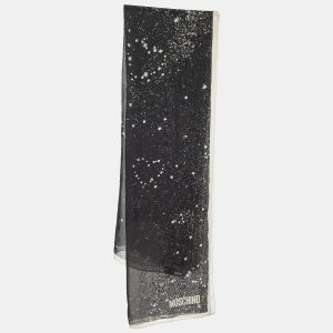 Moschino Black Printed Silk Chiffon Scarf, Scarves & Shawls - Luxury Closet catalog