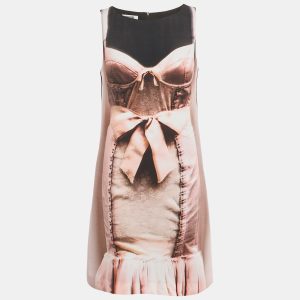 Moschino Cheap and Chic Black Corset Print Crepe Mini Shift Dress S, Dresses - Luxury Closet catalog