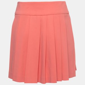 Moschino Pink Crepe Pleated Mini Skirt S, Skirts - Luxury Closet catalog