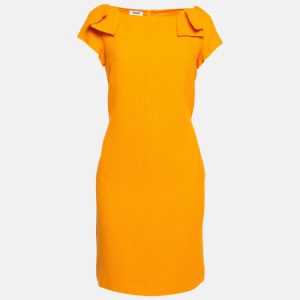 Moschino Orange Textured Cotton Blend Tulip Petal Sheath Dress M, Dresses - Luxury Closet catalog