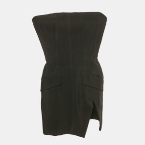 MUGLER Black Gabardine Strapless Mini Dress S, Dresses - Luxury Closet catalog