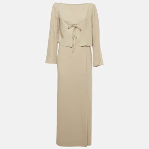 Mugler Taupe Crepe Cold Shoulder Top & Skirt Set M, Suits - Luxury Closet catalog