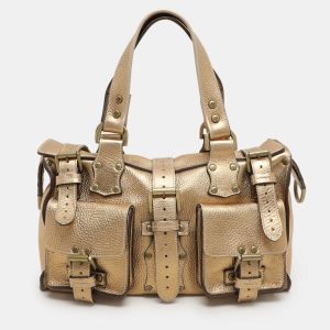 Mulberry Gold Leather Roxanne Satchel, Satchels - Luxury Closet catalog