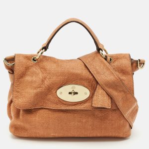Mulberry Brown Textured Leather Edie Top Handle Bag, Satchels - Luxury Closet catalog