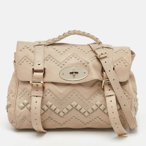 Mulberry Beige Leather Studded Alexa Top Handle Bag, Satchels - Luxury Closet catalog