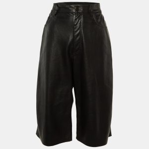 Nanushka Black Faux Leather Wide Leg Capri Pants L, Clothing - Luxury Closet catalog