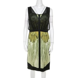 Narciso Rodriguez Green Satin and Black Mesh Overlay Sleeveless Dress M, Dresses - Luxury Closet catalog