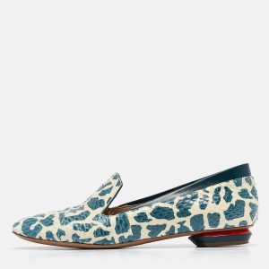 Nicholas Kirkwood Green/Cream Python Smoking Slipper Size 37, Flats - Luxury Closet catalog