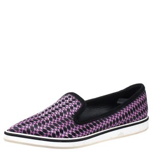 Nicholas Kirkwood Black/Purple Embroidered Satin And Suede Trim Alona Pointed Toe Loafers Size 38, Flats - Luxury Closet catalog