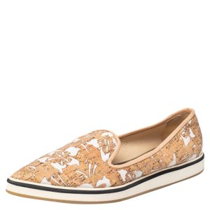 Nicholas Kirkwood Beige/White Cork And Fabric Pointed Toe Slip On Sneakers Size 39, Athletic Shoes & Sneakers - Luxury Closet catalog