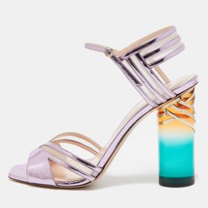 Nicholas Kirkwood Metallic Purple Leather and Mesh Zaha Ankle Strap Sandals Size 40, Sandals - Luxury Closet catalog