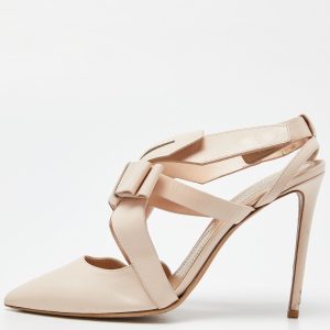 Nicholas Kirkwood Pink Leather Pointed Ankle Strap Sandals Size 38.5, Sandals - Luxury Closet catalog