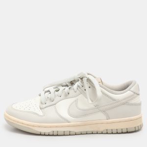 Nike Grey/White Leather "Sail Light Bone" Dunk Low Top Sneakers Size 40, Athletic Shoes & Sneakers - Luxury Closet catalog