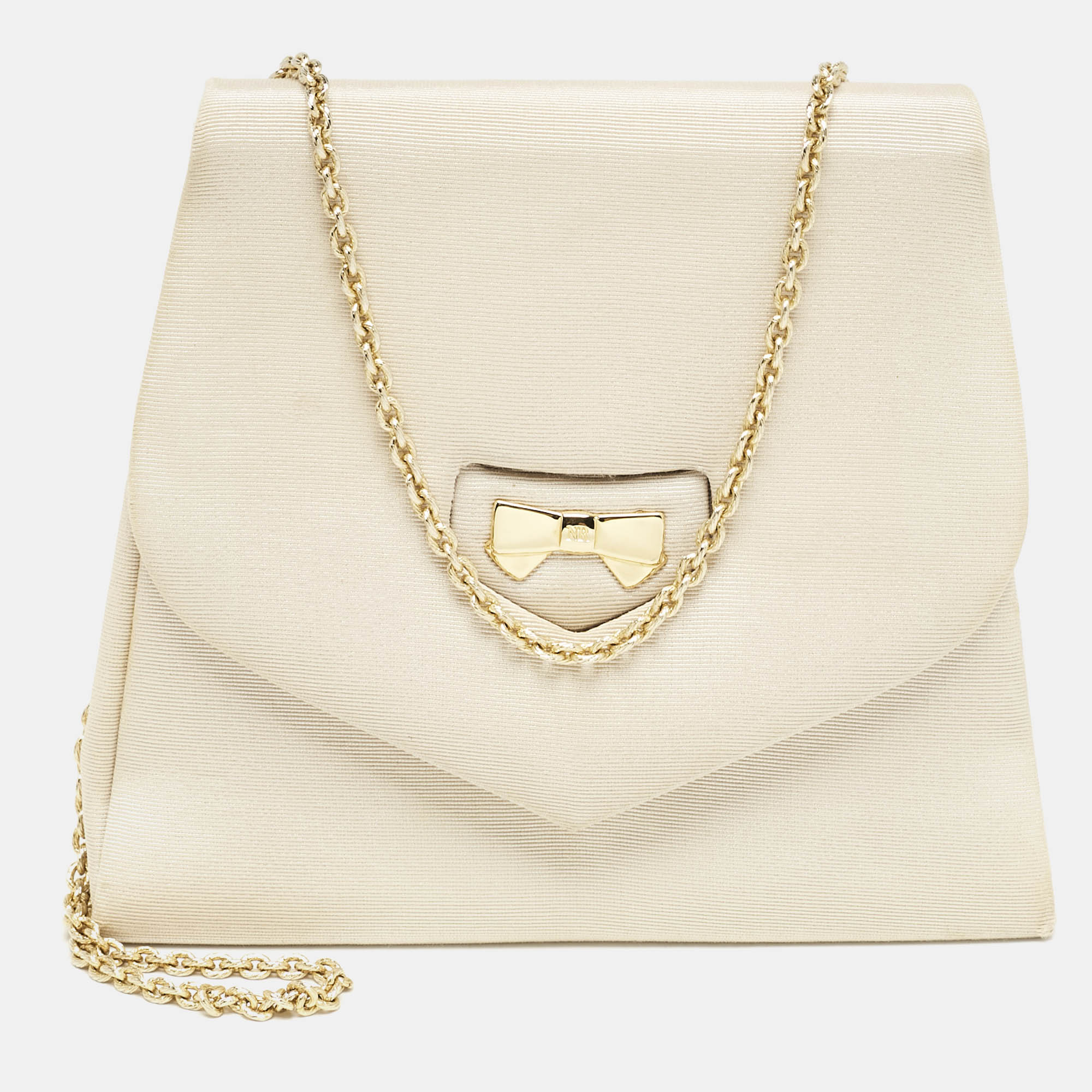 Nina Ricci Beige Fabric Bow Flap Chain Shoulder Bag, Shoulder Bags - Luxury Closet catalog