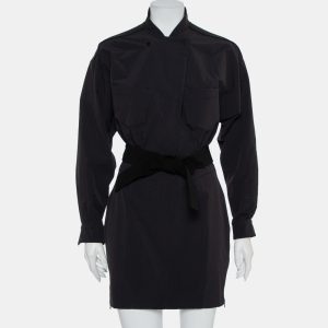 Norisol Ferrari Black Synthetic Paneled Belted Mini Dress M, Dresses - Luxury Closet catalog