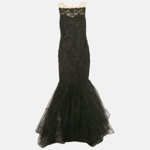 Notte By Marchesa Black Embroidered Tulle Mermaid Gown XL, Dresses - Luxury Closet catalog