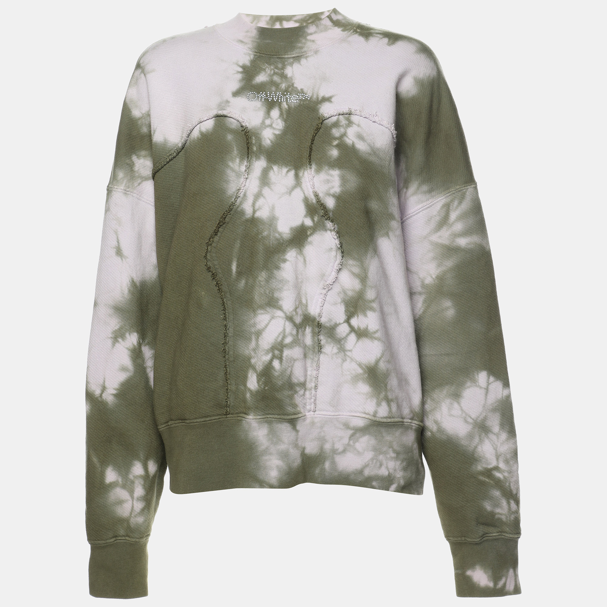Off-White Green Tie Dye Cotton Knit Crew Neck Sweatshirt XS, Sweaters & Cardigans - Luxury Closet catalog