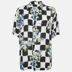 Off-White Check Floral Print Crepe Shirt S, Shirts & Tops - Luxury Closet catalog