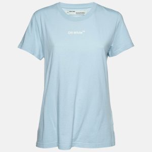 Off-White Blue Printed Jersey Crewneck T-Shirt M, Shirts & Tops - Luxury Closet catalog