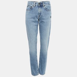 Off-White Blue Denim Distressed Slim Fit Jeans L Waist 32", Jeans - Luxury Closet catalog