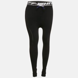 Off-White Black Jersey Drawstring Active Leggings L, Clothing - Luxury Closet catalog